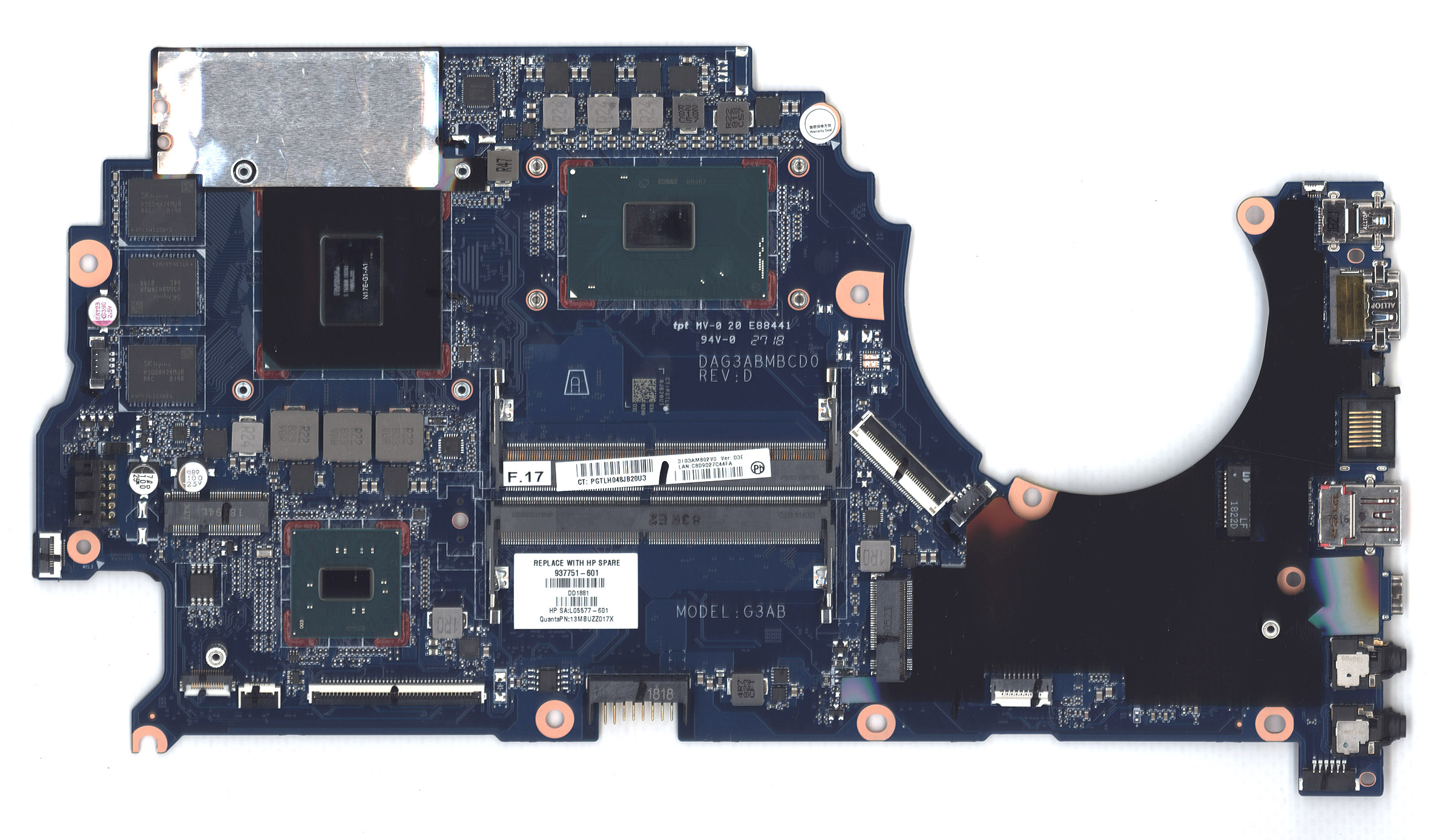 Материнская плата HP Omen 15-CE MB I5-7300HQ GTX1060