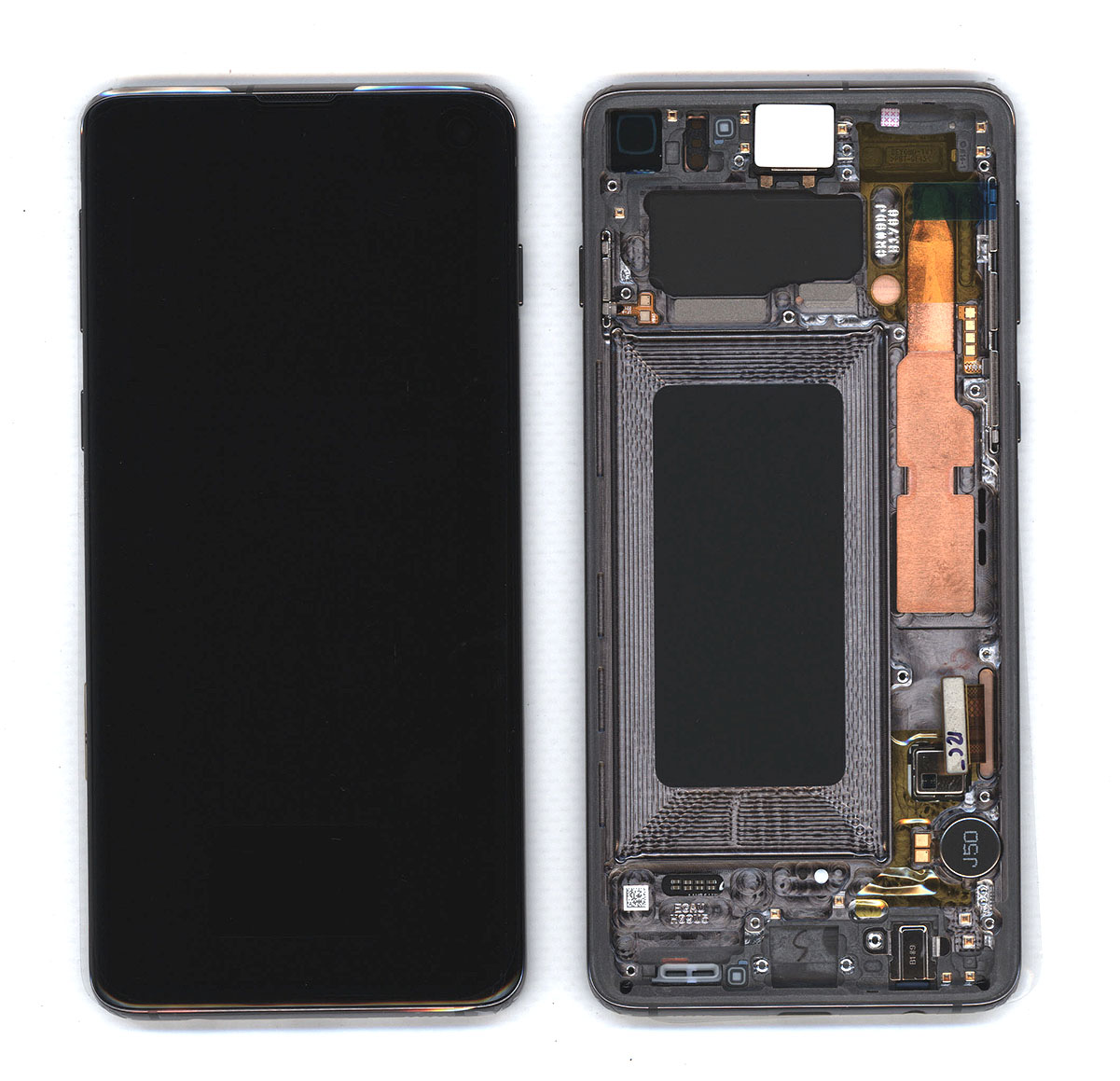 Дисплей для Samsung Galaxy S10 SM-G973F в сборе с тачскрином ServicePack черный (GH82-18850A)