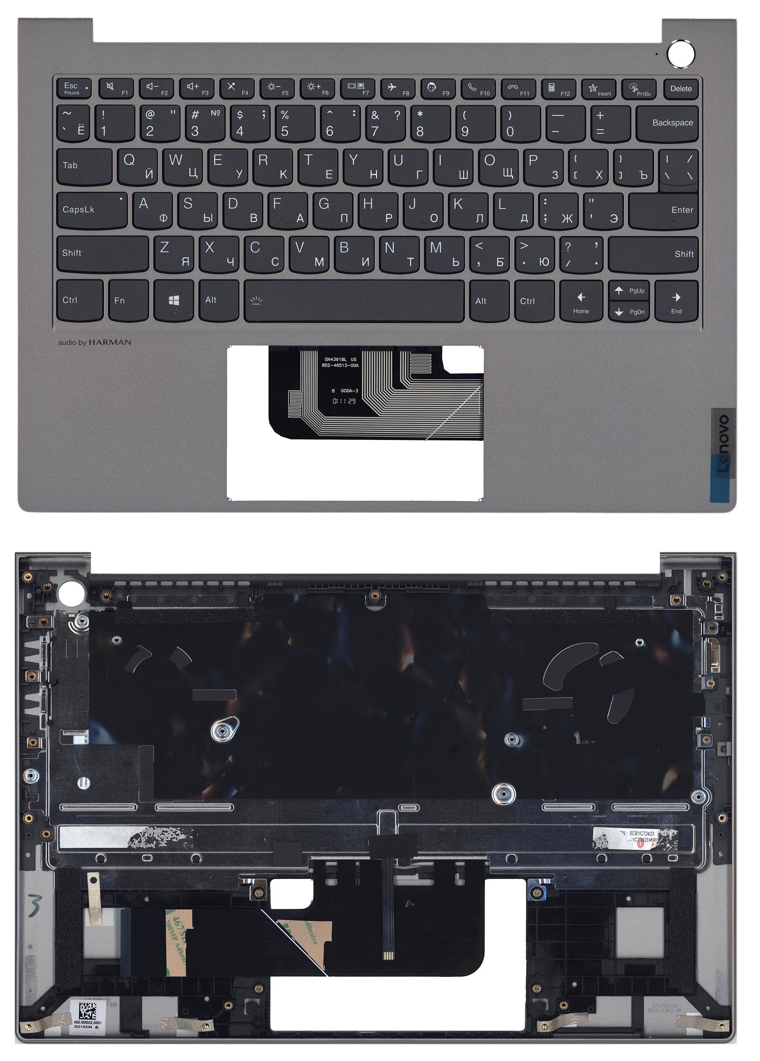 Топкейс для Lenovo ThinkBook 13s G3 ACN серый