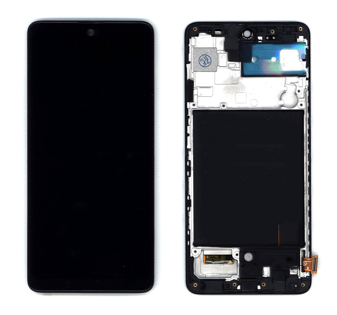 Дисплей (модуль) для Samsung Galaxy A51 SM-A515F в сборе с тачскрином и рамкой (TFT small) черный