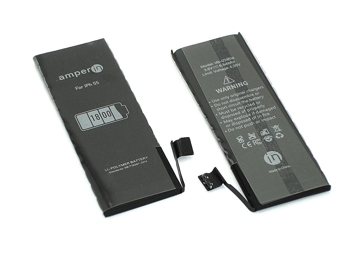 Аккумулятор (батарея) Amperin для Apple iPhone 5S, iPhone 5C 2010mAh