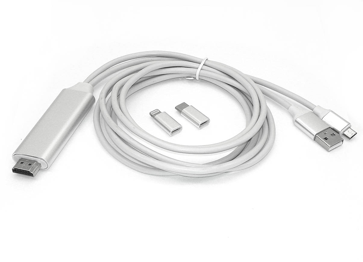 Переходник для любых телефонов на Mini HDMI (Micro USB, Tupe C Lightning)