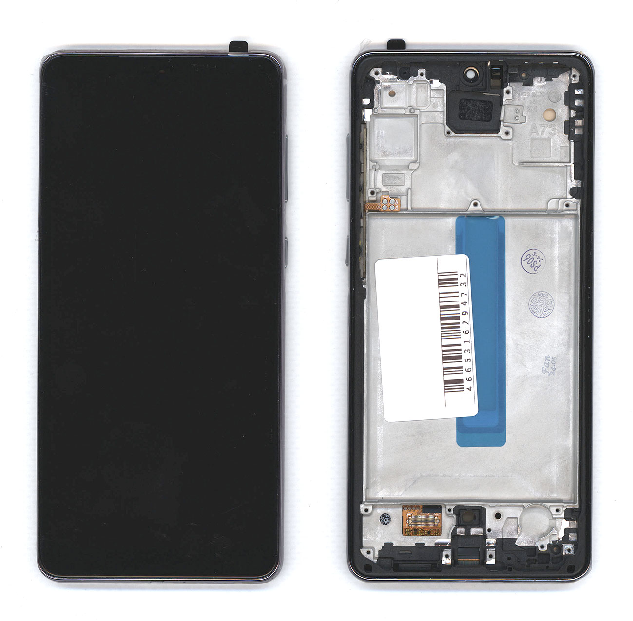Дисплей (модуль) для Samsung Galaxy A73 SM-A736B в сборе с тачскрином и рамкой OLED small size серый