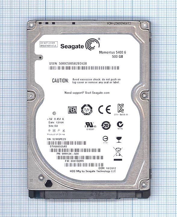 Жесткий диск HDD 2,5" 500GB Seagate Momentus ST9500325AS