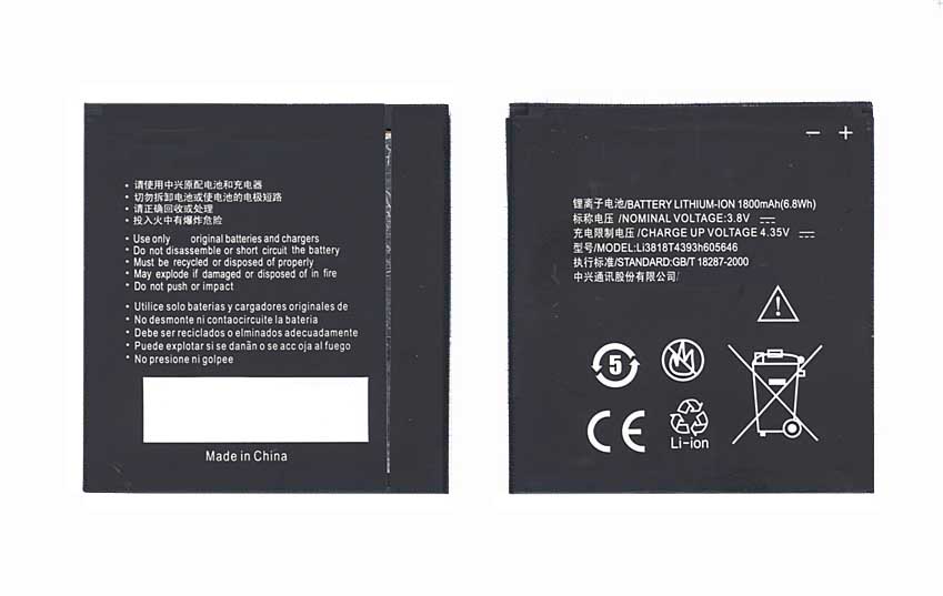 Аккумуляторная батарея Li3818T43P3H605646 для ZTE N909 ZTE V818 3.7V 5.92Wh