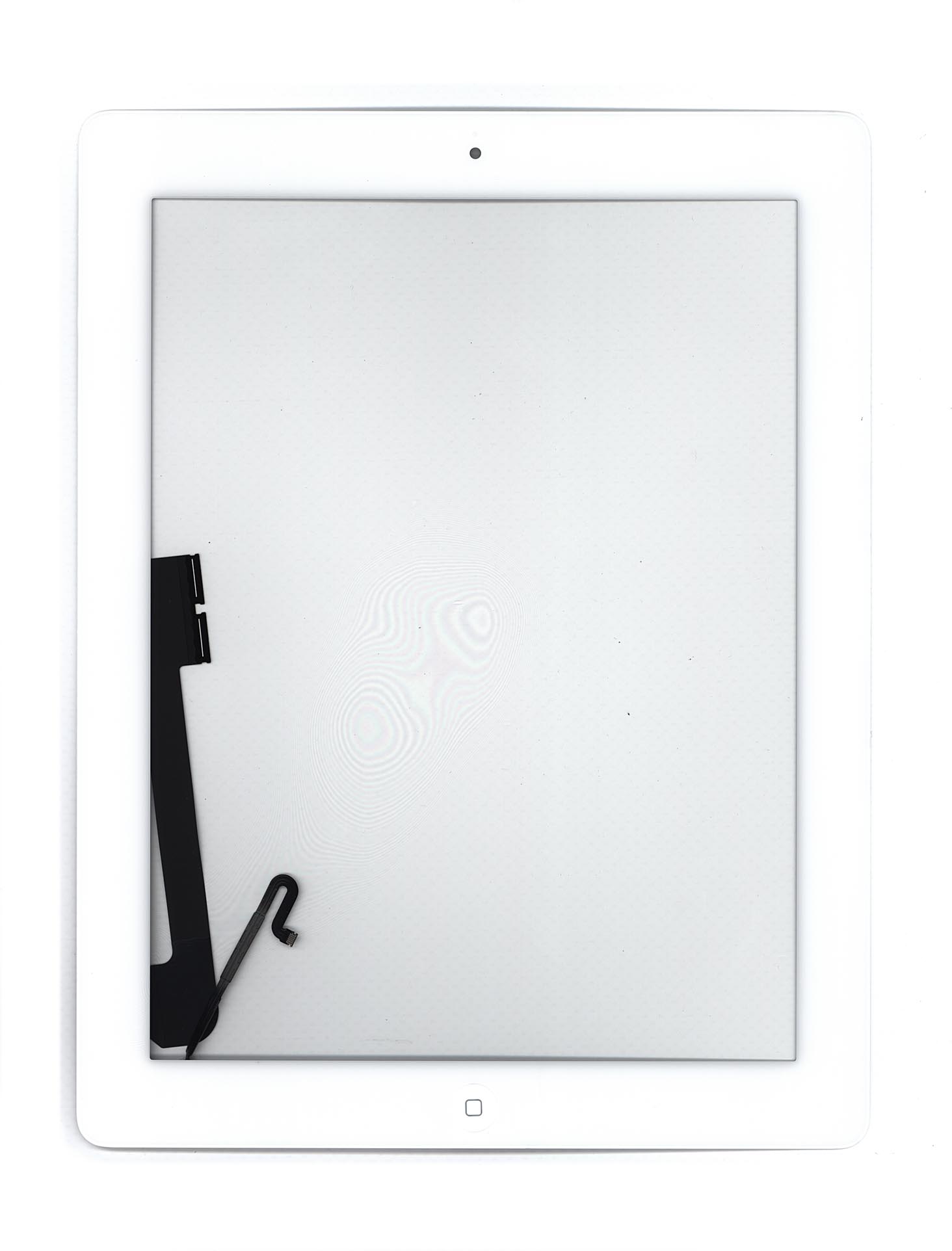 Сенсорное стекло (тачскрин) для iPad 4 белое с кнопкой