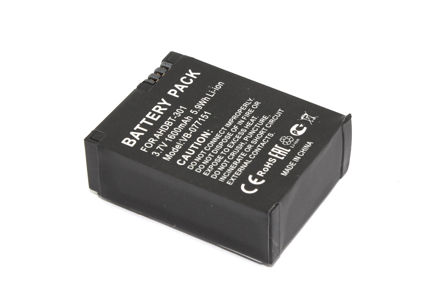Аккумуляторная батарея для видеокамеры GoPro Hero 3 (AHDBT-301) 3.7V 1600mAh Li-ion