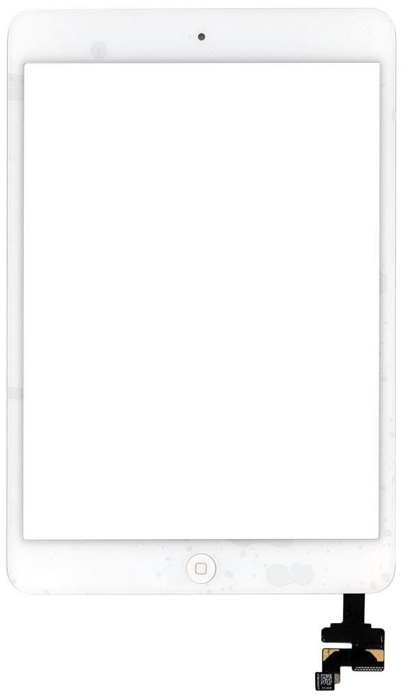 Сенсорное стекло (тачскрин) Ipad mini + stiker + IC с ккнопкой Home (A1432 A1454 A1455) белое