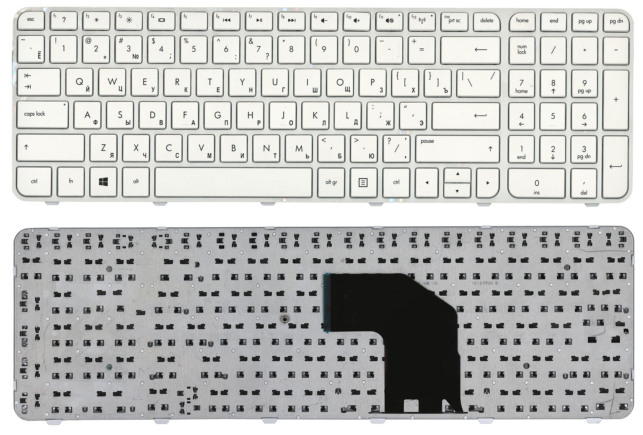 Клавиатура для ноутбука HP Pavilion G6-2000 белая с рамкой