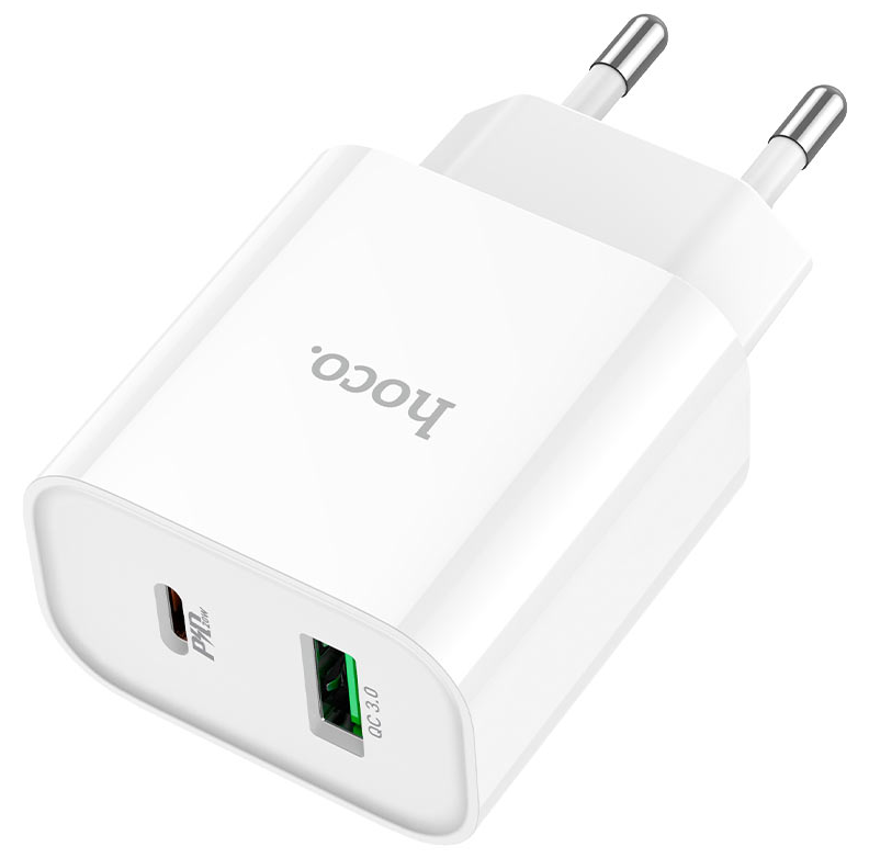 Блок питания (сетевой адаптер) HOCO C80A Plus, QC3.0, 20W, белый