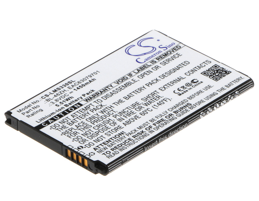 Аккумулятор CS-LMS330SL BL-46ZH для LG AS330, AS375 3.8V / 1450mAh / 5.51Wh