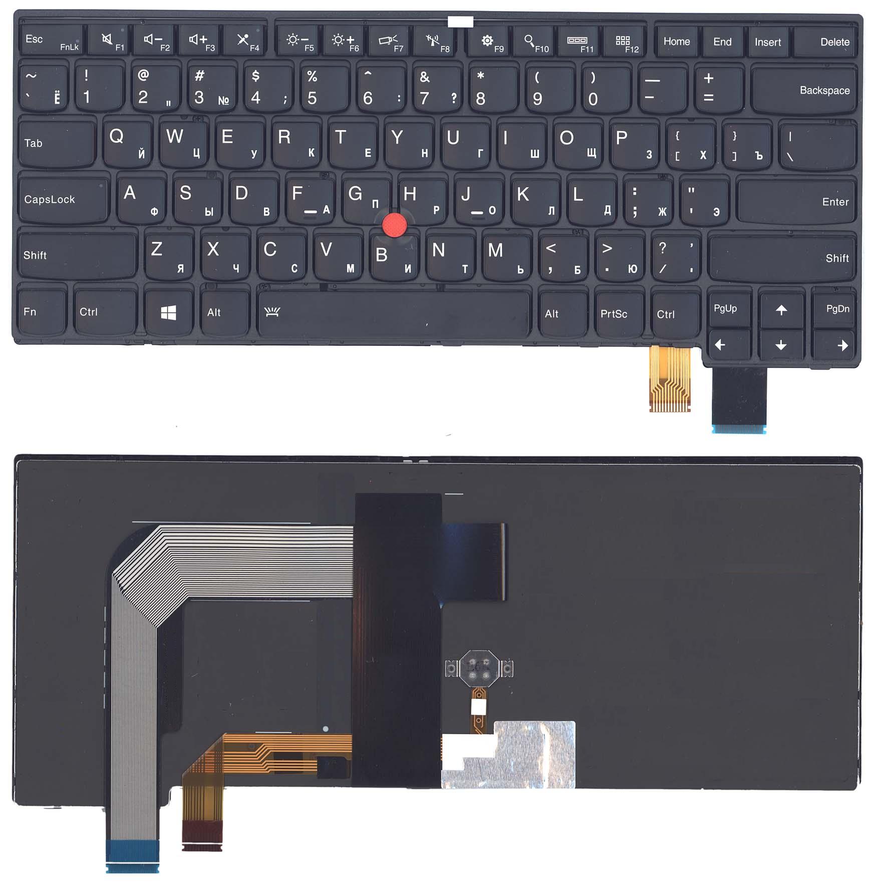 Клавиатура для ноутбука Lenovo Thinkpad T460P черная с подсветкой
