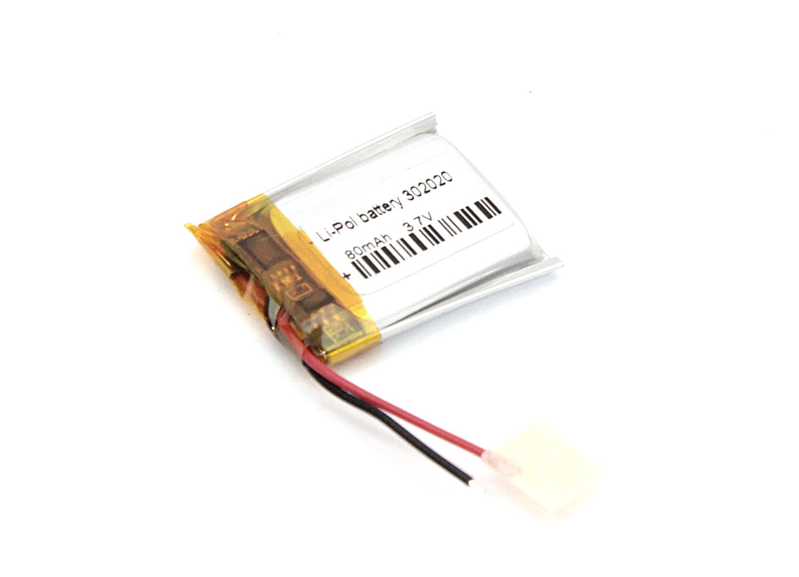 Аккумулятор Li-Pol (батарея) 3*20*20мм 2pin 3.7V/80mAh