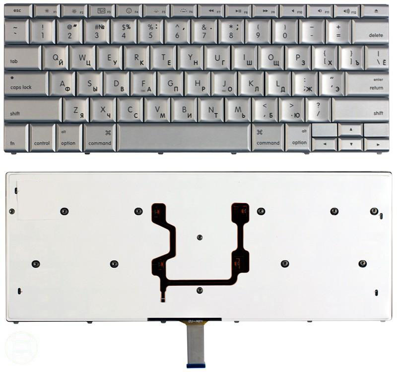 Клавиатура для ноутбука Apple Macbook 15.4 965 A1260 2008 серебристая