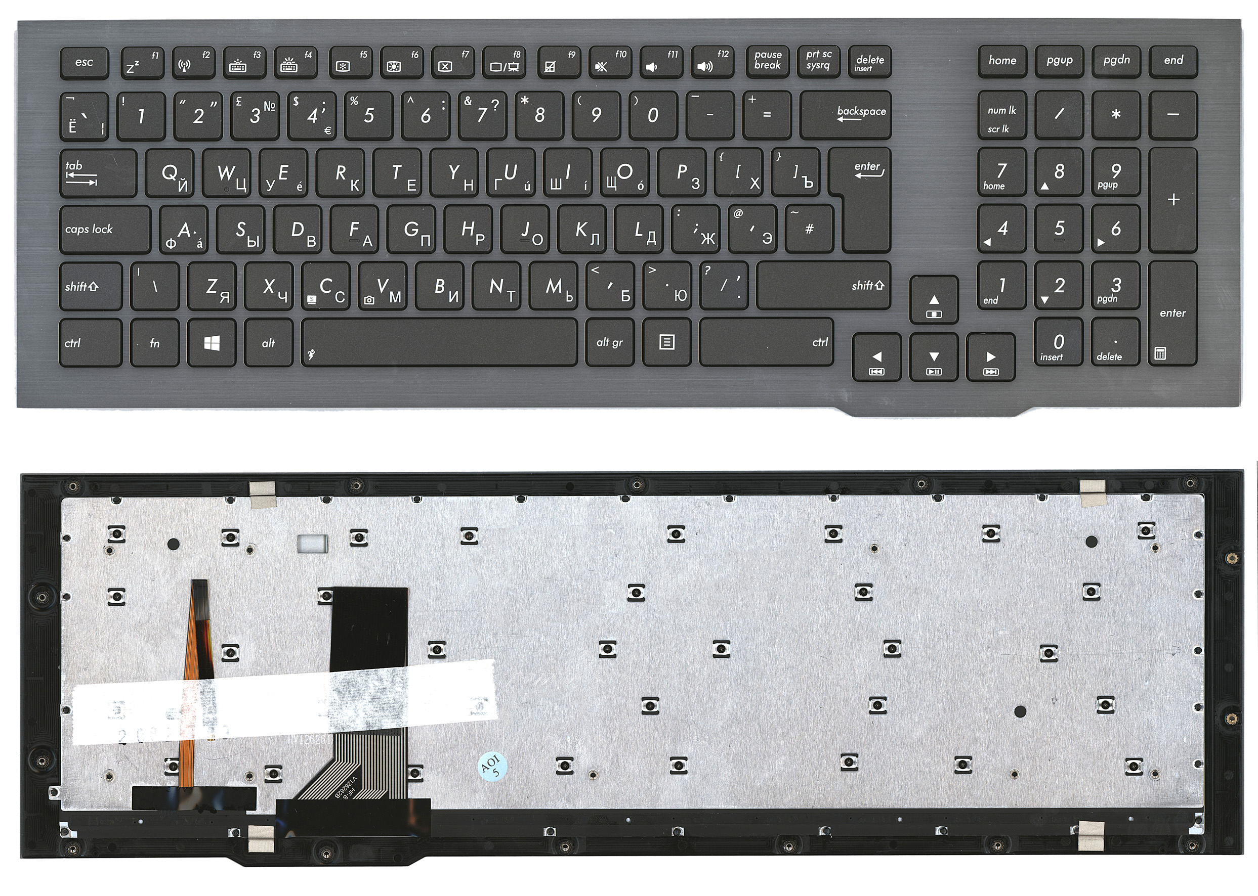 Клавиатура для ноутбука Asus G75V G75VW черная с рамкой и подсветкой