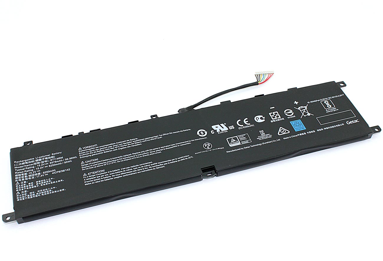 Аккумуляторная батарея для ноутбука MSI GE66 (BTY-M6M) 15.2V 6578mAh черная