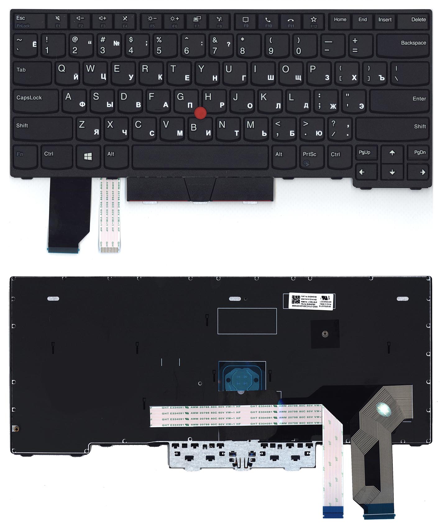 Клавиатура для ноутбука Lenovo ThinkPad L14 gen 1/2 черная