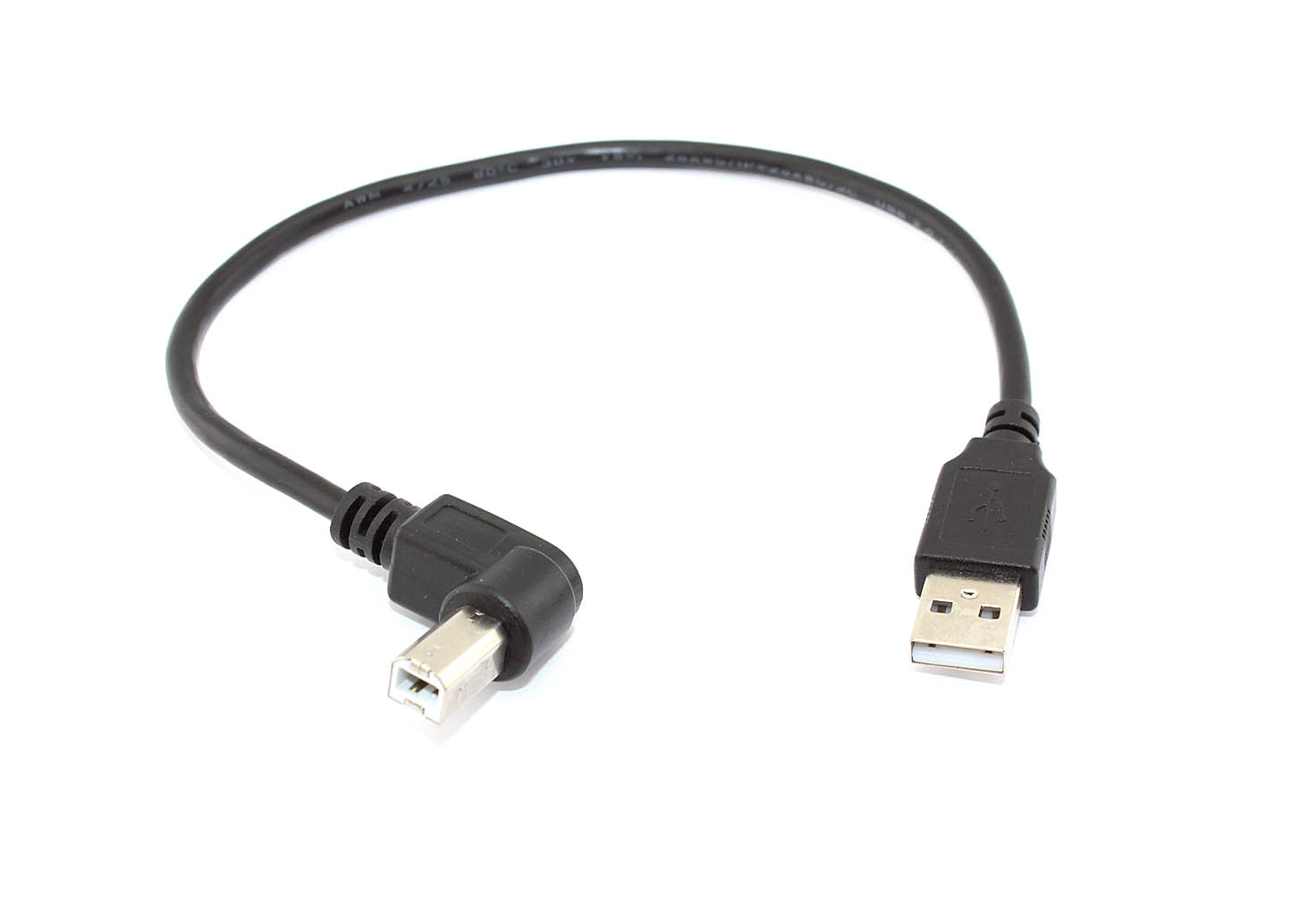 Кабель USB 2.0 на USB-B угол влево 0,3 м