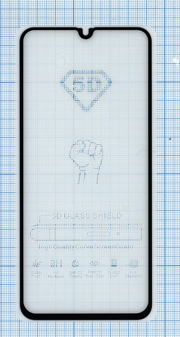 Защитное стекло "Полное покрытие" для Xiaomi Redmi 9C черное