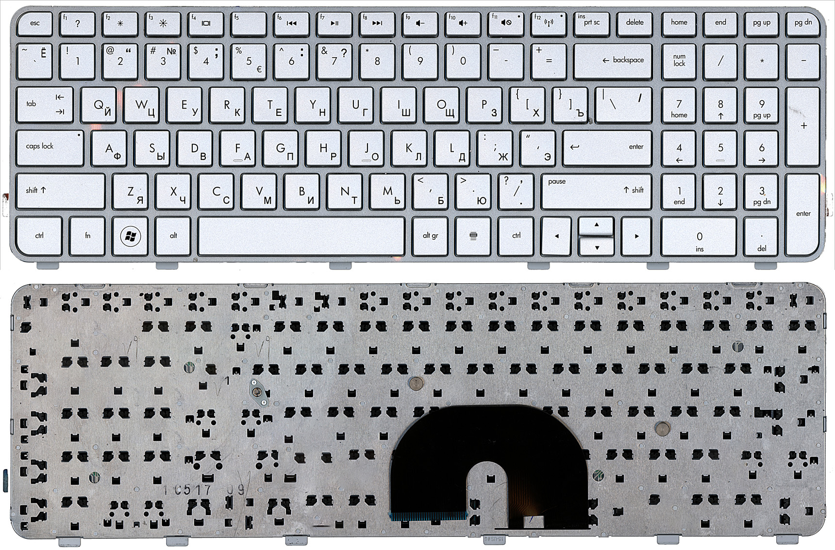 Клавиатура для ноутбука HP Pavilion DV6-6000 серебристая