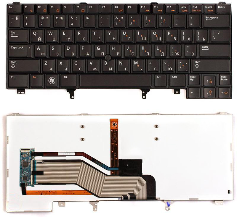 Клавиатура для ноутбука Dell Latitude E6220 E6320 E6420 E5420 E6230 с указателем с подсветкой