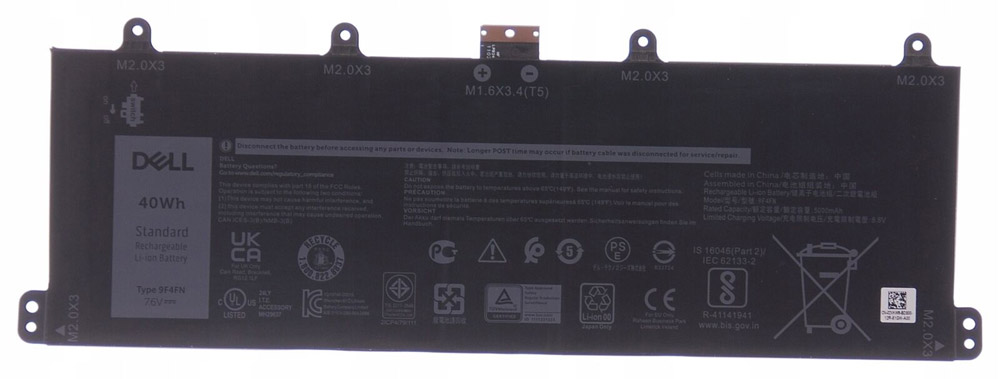Аккумуляторная батарея для ноутбука Dell 9F4FN 7.6V 40Wh