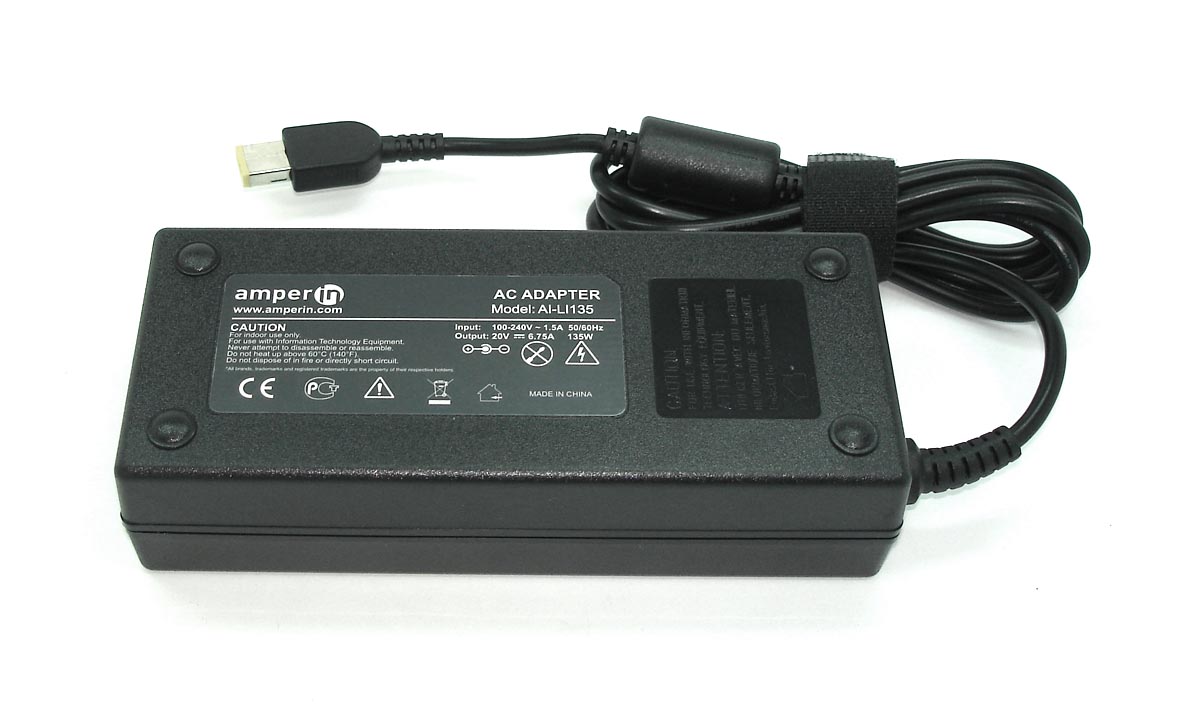 Блок питания (сетевой адаптер) Amperin AI-LI135 для ноутбуков Lenovo 20V 6.75A 135W rectangle