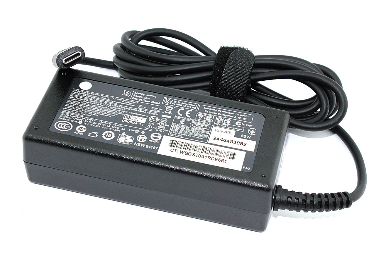 Блок питания (сетевой адаптер) для ноутбуков HP 20V 3.25A 65W Type-C