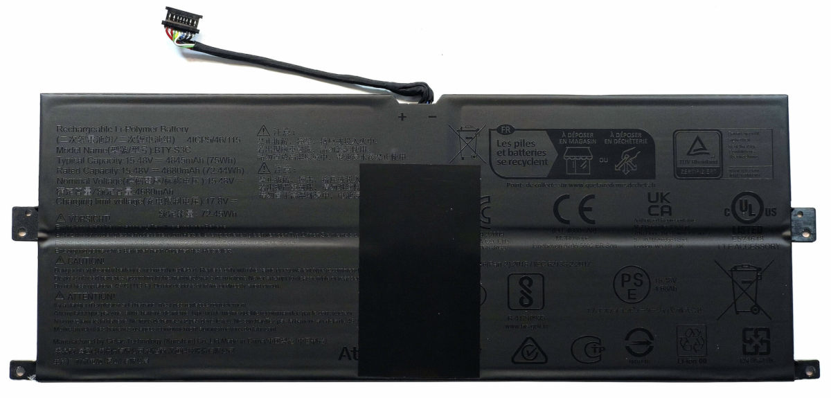 Аккумуляторная батарея для ноутбука MSI Prestige 13 A1MG (BTY-S3C) 15.48V 75Wh