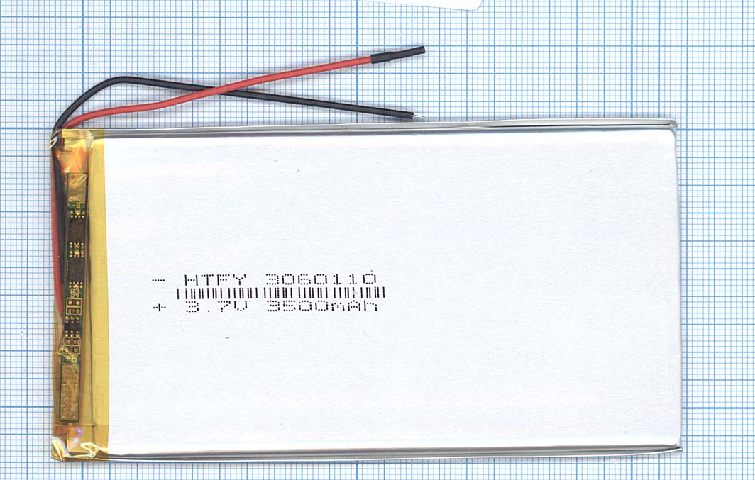 Аккумулятор Li-Pol (батарея) 3*60*110мм 2pin 3.7V/3500mAh