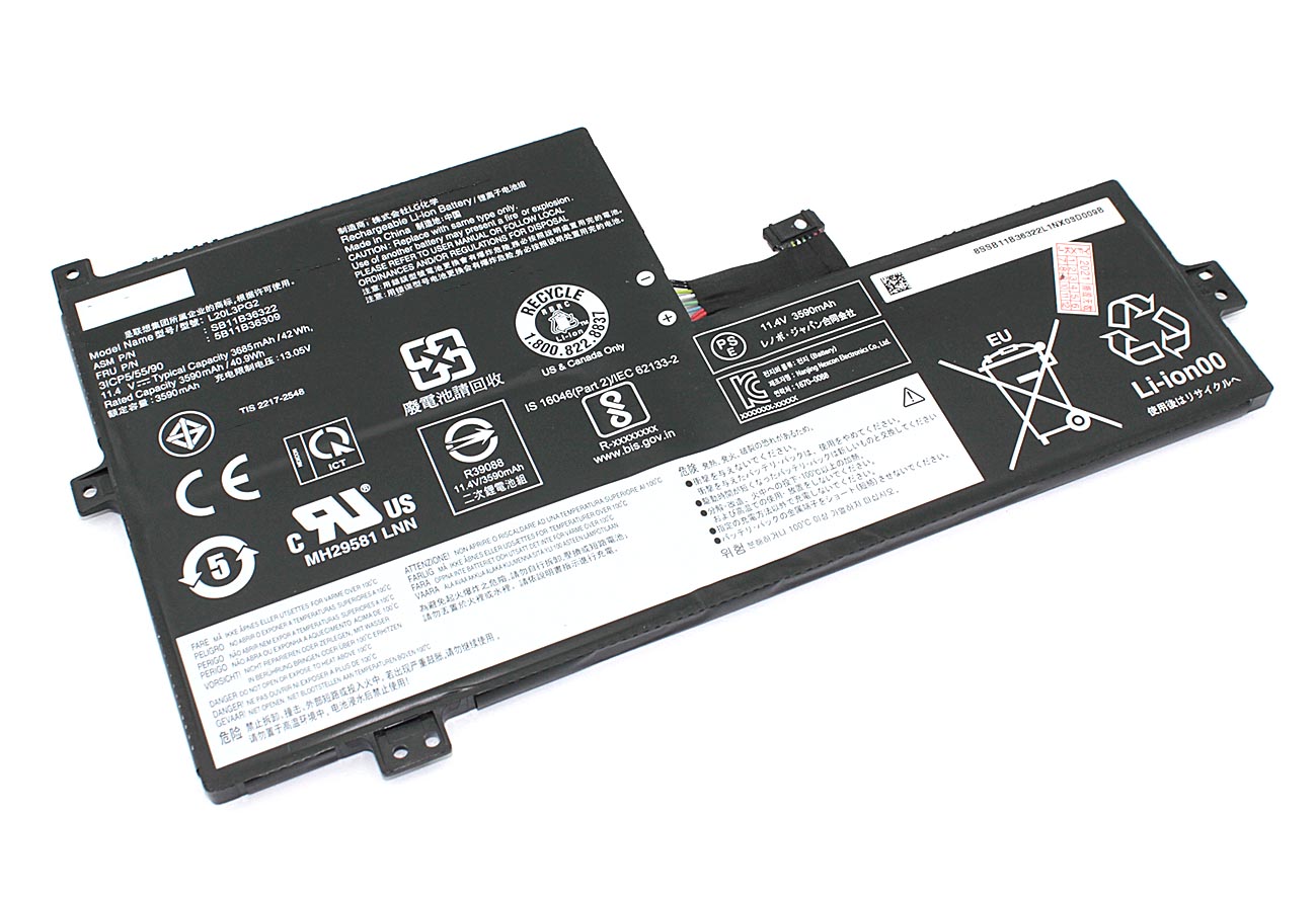 Аккумуляторная батарея для ноутбука Lenovo ideapad 3 Chrome-14 (L20M3PG2) 11.25V 42Wh