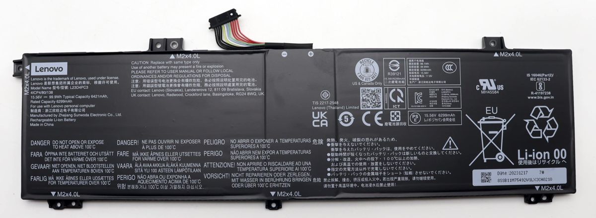 Аккумуляторная батарея для ноутбука Lenovo Legion 7 16IRX9 (L23D4PC3) 15.56V 99.9Wh