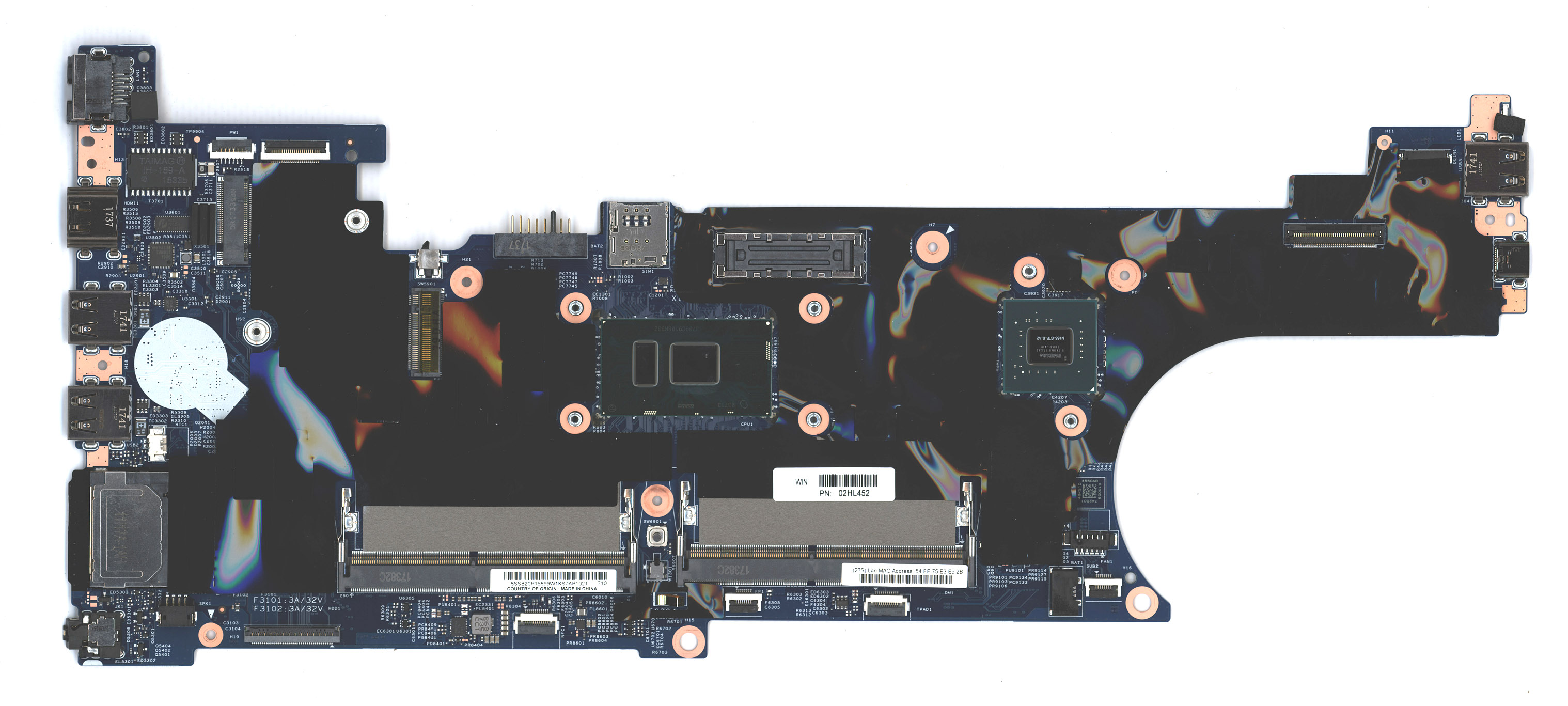 Материнская плата для Lenovo ThinkPad T570 i7-7600 N16 WIN