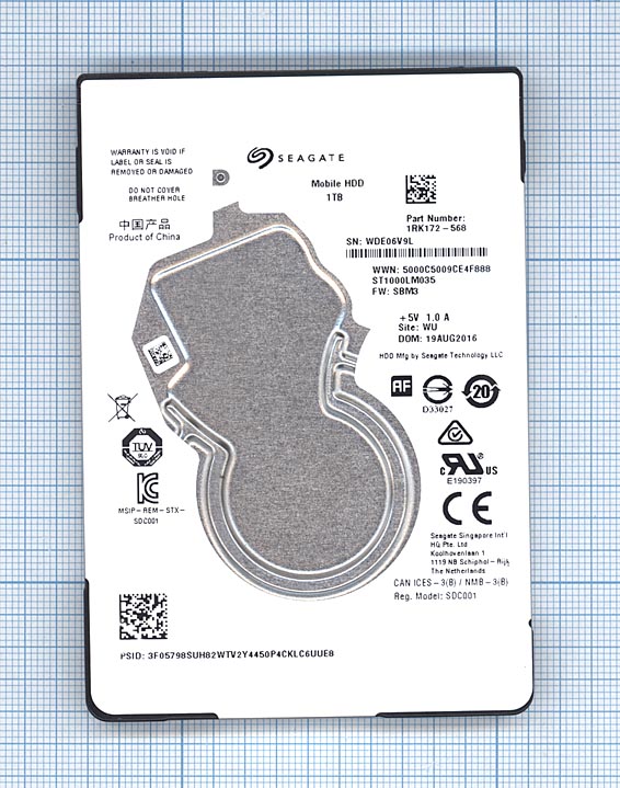 Жесткий диск HDD 2,5" 1TB Seagate Mobile HDD ST1000LM035