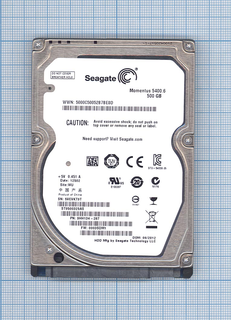 Жесткий диск 2.5" SEAGATE Momentus 500Гб, SATA II