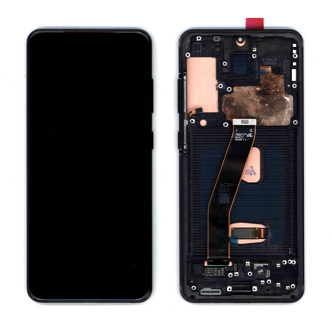 Дисплей для Samsung Galaxy S20 SM-G980F черный с рамкой