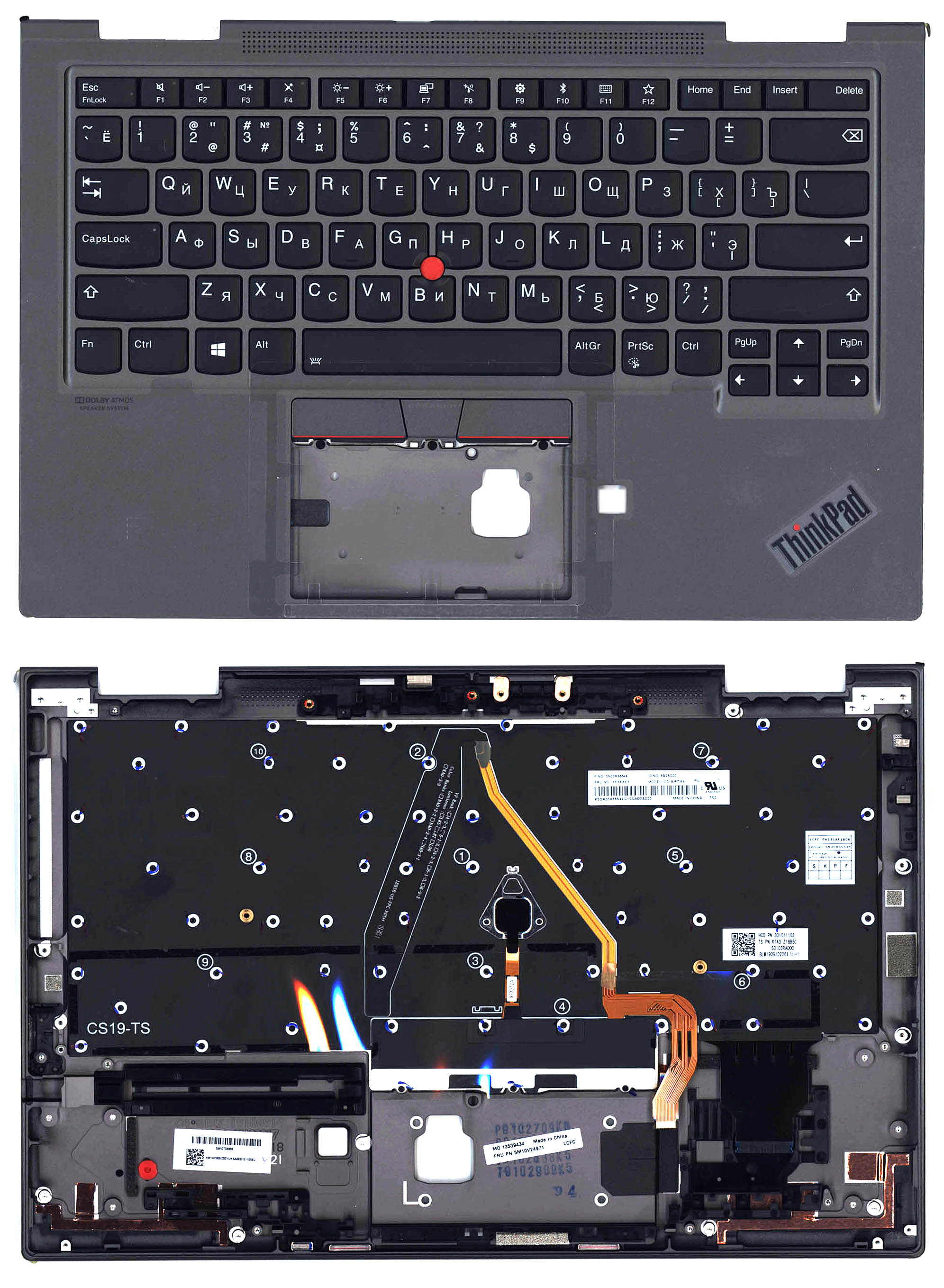 Топкейс для Lenovo Thinkpad X1 Yoga 4th Gen ver.1 темно-серый