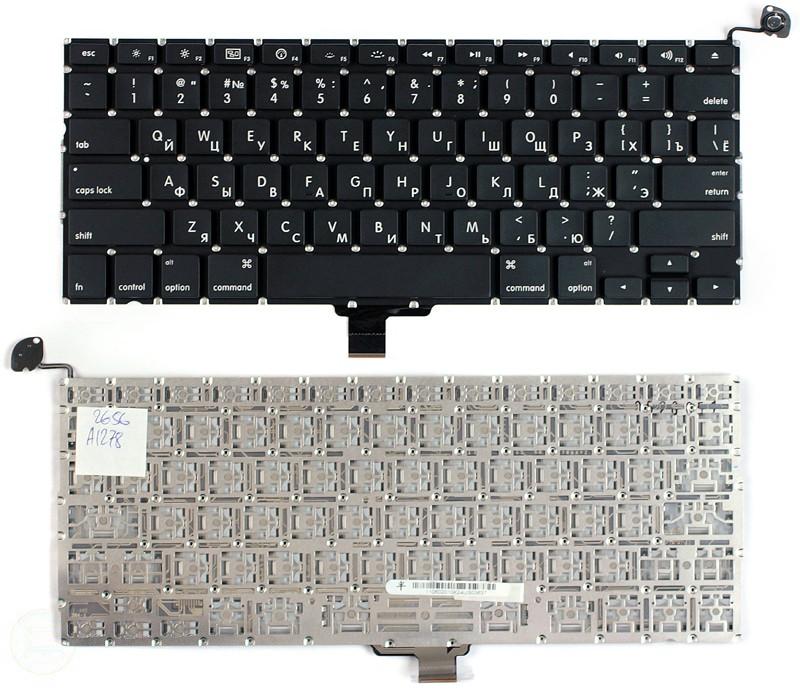 Клавиатура для ноутбука MacBook A1278 13.3" черная плоский Enter