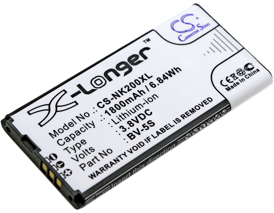 Аккумулятор CS-NK200XL BV-5S для Nokia X2, X2 Dual SIM, X2D 3.8V / 1800mAh / 6.84Wh