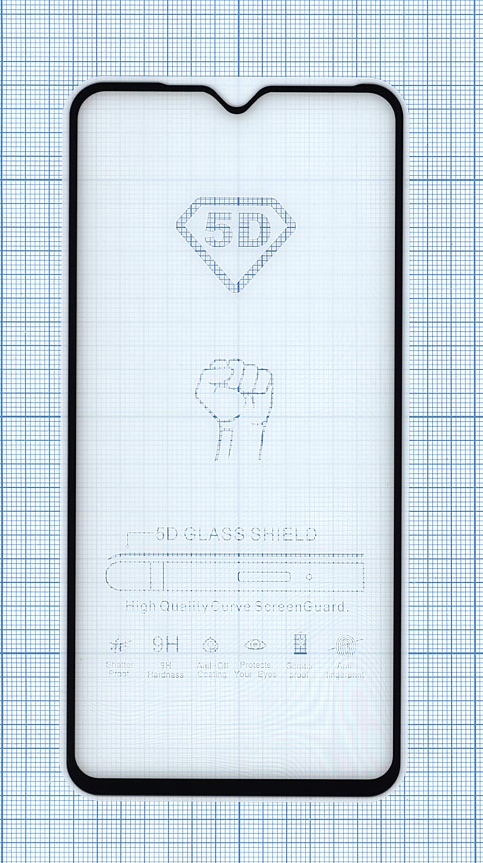 Защитное стекло "Полное покрытие" для Xiaomi Redmi 8 / 8A черное