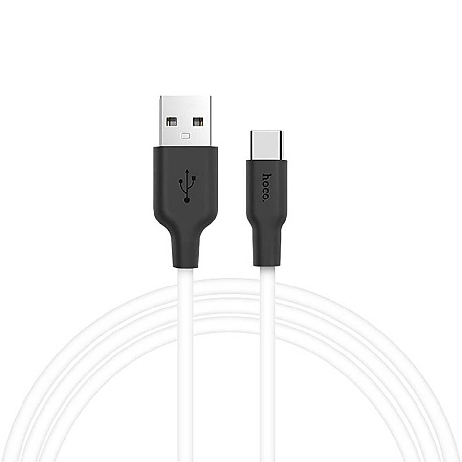 Кабель USB HOCO X21 Silicone, USB - Type-C, 3А, 1 м, белый