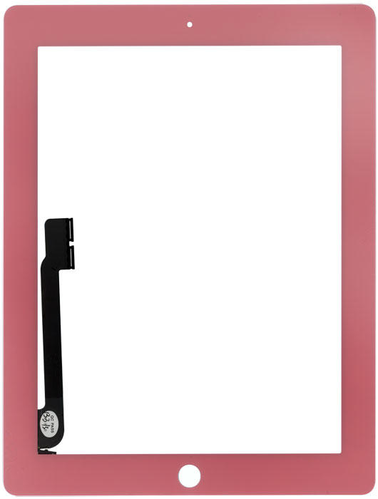Сенсорное стекло (тачскрин) для iPad 3/4 розовое