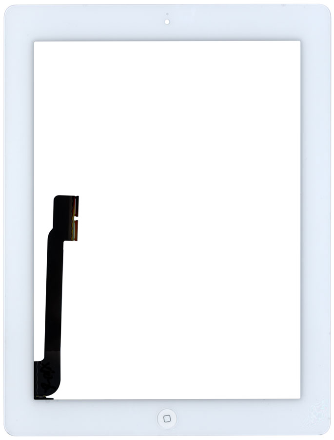 Сенсорное стекло (тачскрин) для iPad 3 белое с кнопкой OEM