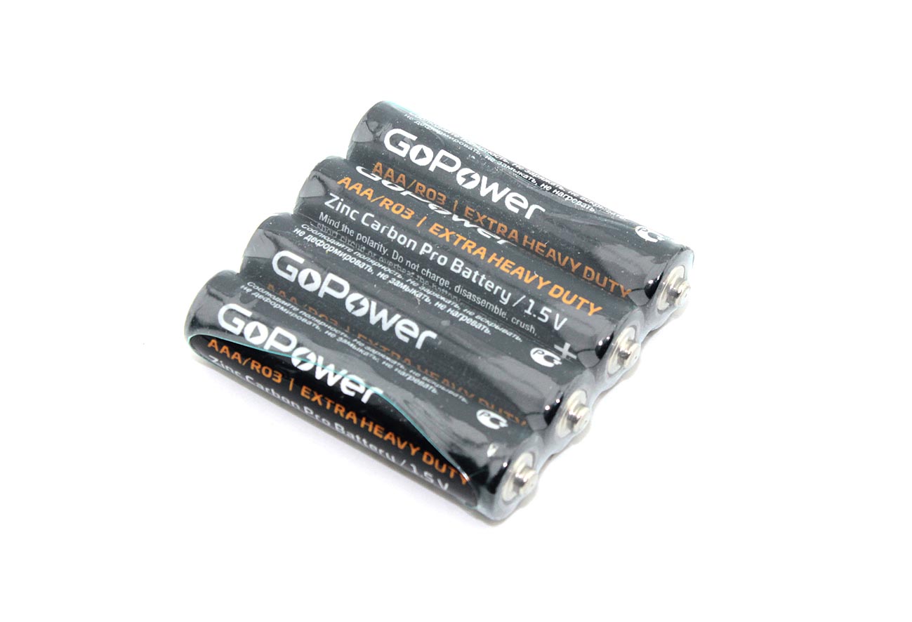 Батарейка GoPower R03 (ААА) SR4 4шт.