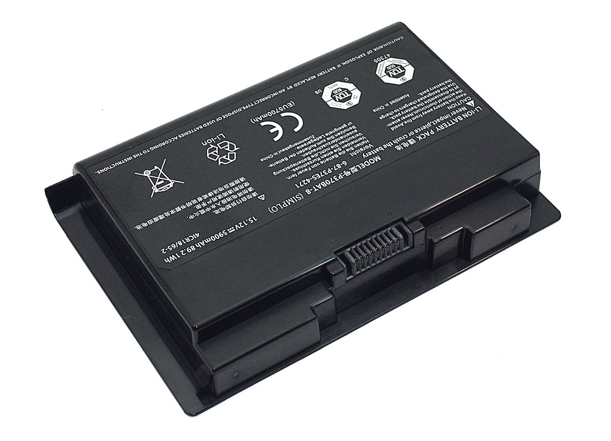 Аккумуляторная батарея для ноутбукa Clevo X900 P370EM (P370BAT-8) 15.12V 89.21wh 5900mAh
