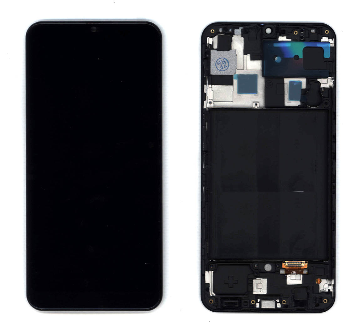 Дисплей для Samsung Galaxy A50 SM-A505F в сборе с тачскрином и рамкой (TFT) черный