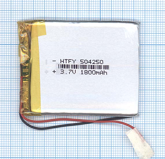 Аккумулятор Li-Pol (батарея) 5*42*50мм 2pin 3.7V/1800mAh