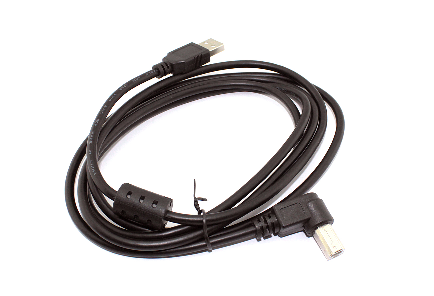 Кабель USB 2.0 на USB-B угол влево 3 м