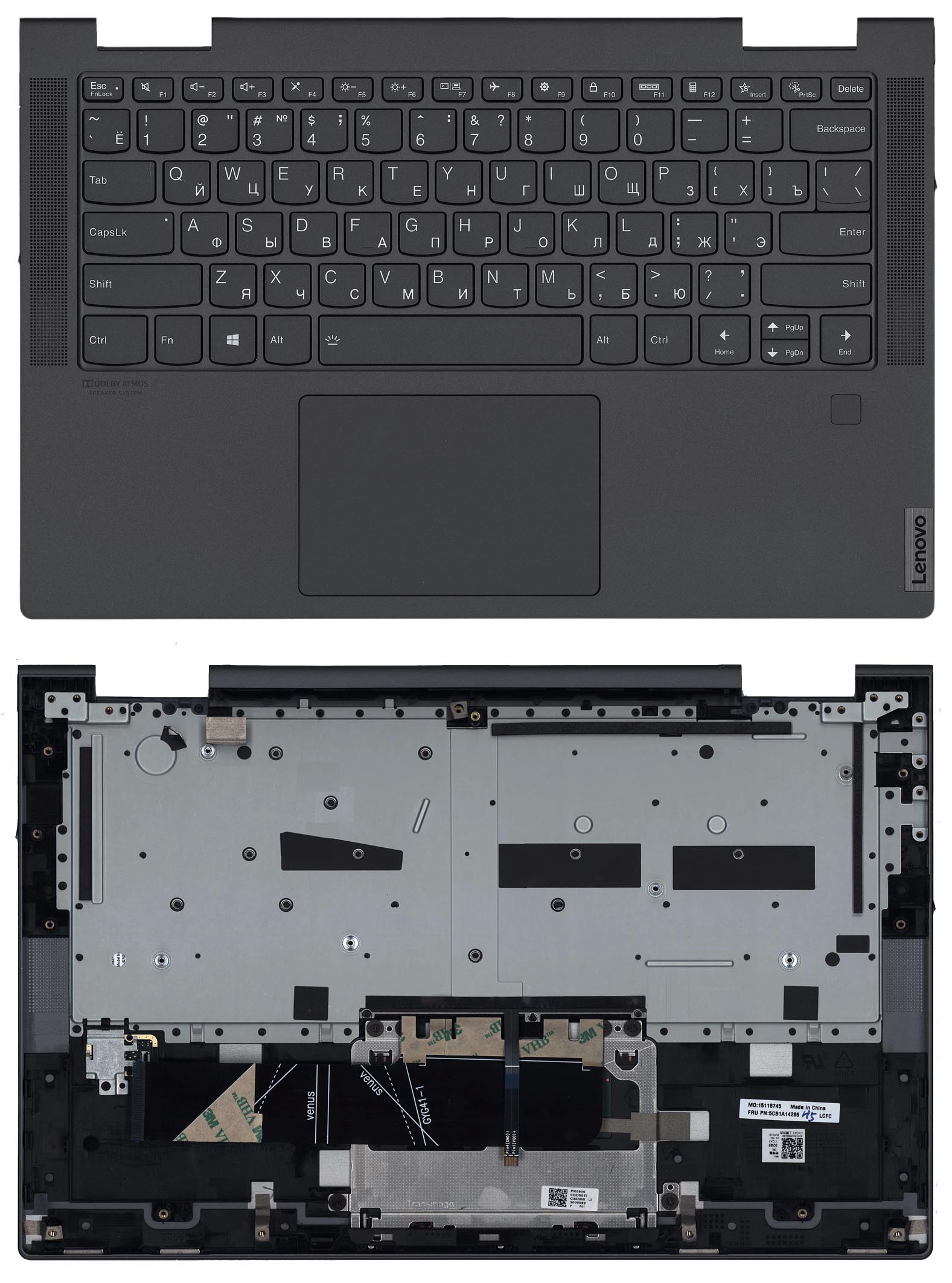 Топкейс для Lenovo Yoga 7-14ITL5 черный