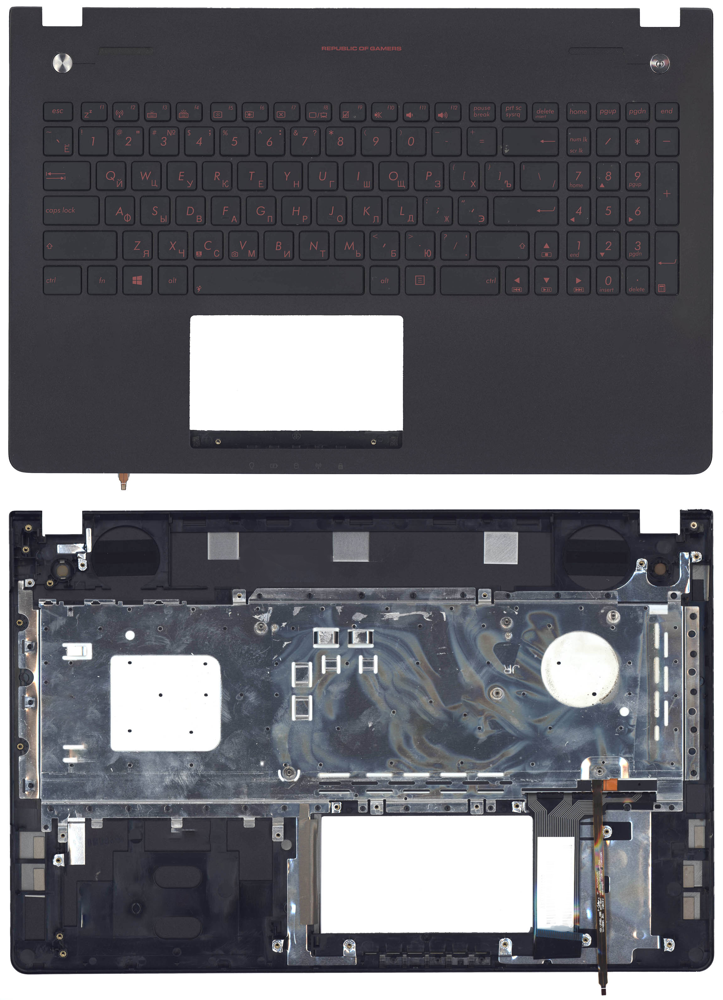 Топкейс для Asus N56 черный с подсветкой